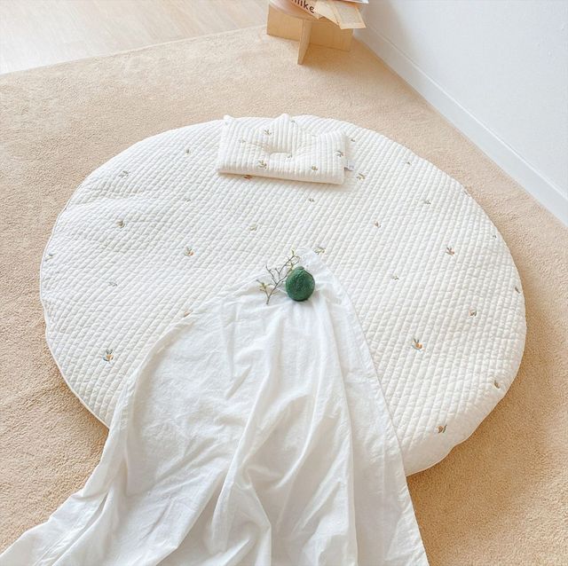 Mata piankowa do zabawy dla niemowląt i dzieci - Okrągła poduszka siedząca i gruba bawełniana mata dywanowa do gry - Wianko - 16