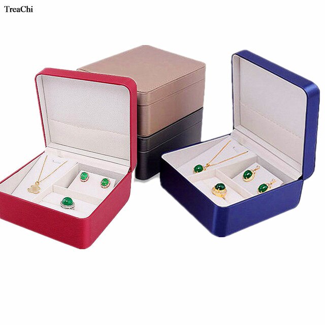 Skórzany zestaw biżuterii w okrągłym pudełku - szczotkowany, odwracalny, trzyczęściowy, hurtownia organizatorów pudełek - Wianko - 14