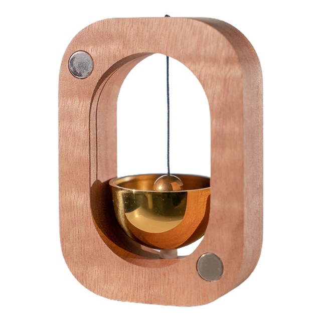 Dzwonek drzwi z litego drewna, mosiądz magnetyczny, elegancki, w stylu retro, idealny do wystroju domu i restauracji - Wianko - 7