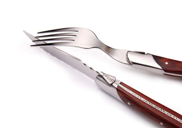 Zestaw noży i widelców z uchwytem z palisandru i stalą nierdzewną - Wianko - 6