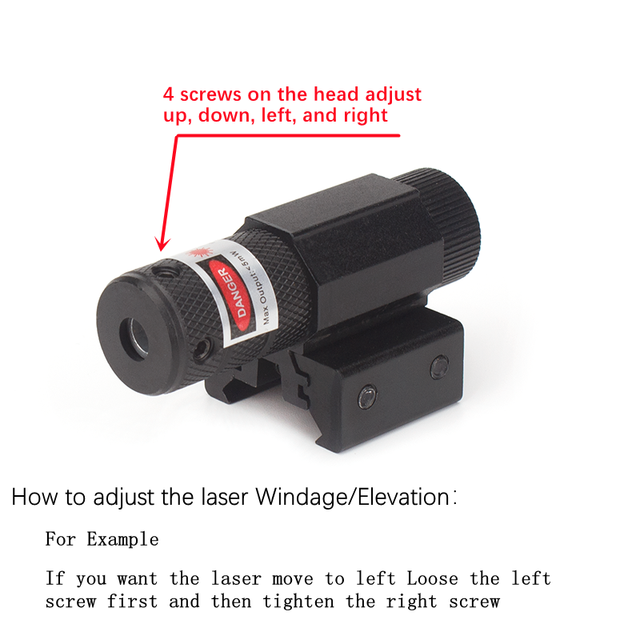 Mini czerwony celownik laserowy z regulacją, montażem na szynie Picatinny/Weaver 11mm/20mm - 635-655nm, idealny do polowań - Wianko - 5