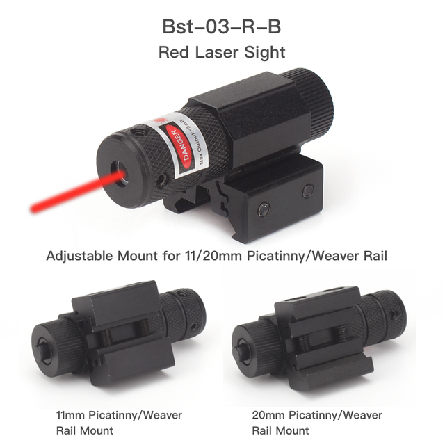 Mini czerwony celownik laserowy z regulacją, montażem na szynie Picatinny/Weaver 11mm/20mm - 635-655nm, idealny do polowań - Wianko - 2