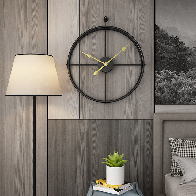 Duży zegar ścienny Metal Iron - dekoracja biurowa, nowoczesny minimalistyczny design - Wianko - 9