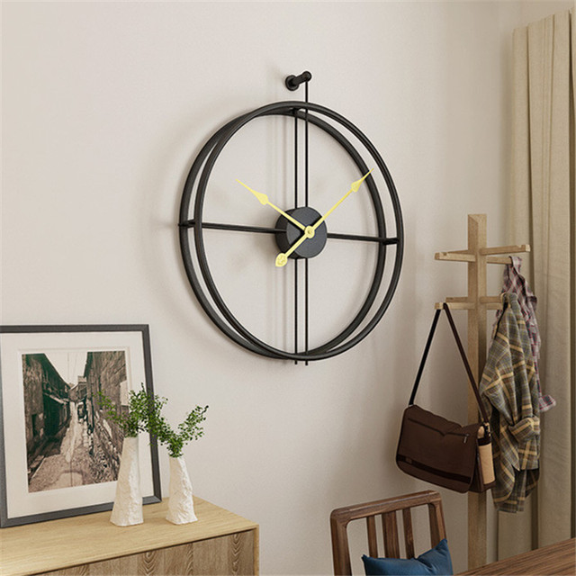 Duży zegar ścienny Metal Iron - dekoracja biurowa, nowoczesny minimalistyczny design - Wianko - 11