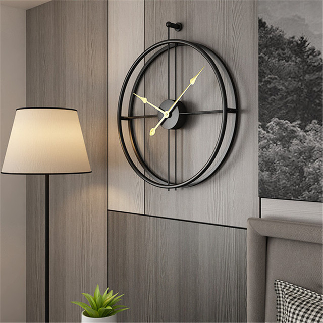 Duży zegar ścienny Metal Iron - dekoracja biurowa, nowoczesny minimalistyczny design - Wianko - 8