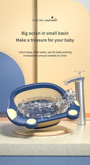 Przenośna składana wanna dla dzieci z umywalką dla niemowląt i noworodków - Wianko - 10
