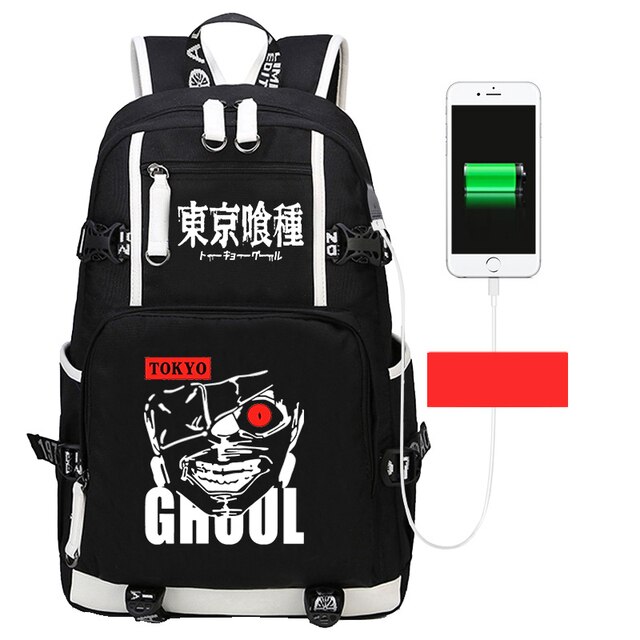 Plecak Anime Tokyo Ghoul dla nastolatka z ładowaniem USB i funkcją wodoodporną - Wianko - 12