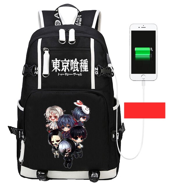 Plecak Anime Tokyo Ghoul dla nastolatka z ładowaniem USB i funkcją wodoodporną - Wianko - 17