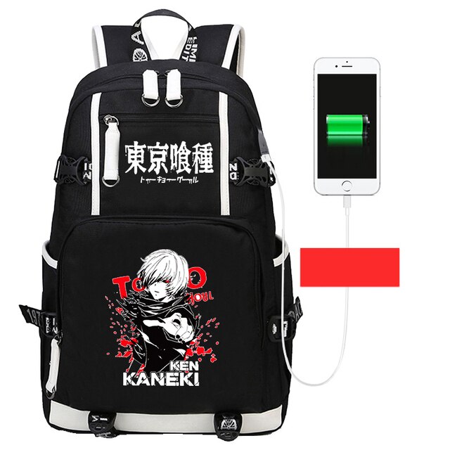 Plecak Anime Tokyo Ghoul dla nastolatka z ładowaniem USB i funkcją wodoodporną - Wianko - 15