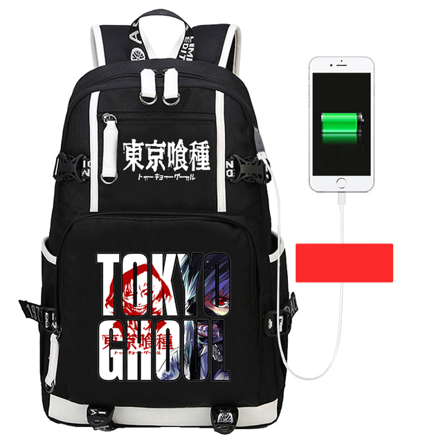 Plecak Anime Tokyo Ghoul dla nastolatka z ładowaniem USB i funkcją wodoodporną - Wianko - 13