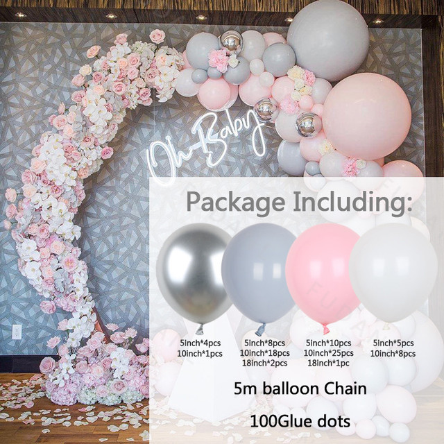 Zestaw romantyczny balonów różowe balony Garland Arch Kit dekoracje weselne i urodzinowe - Wianko - 9