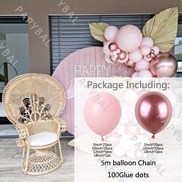 Zestaw romantyczny balonów różowe balony Garland Arch Kit dekoracje weselne i urodzinowe - Wianko - 3