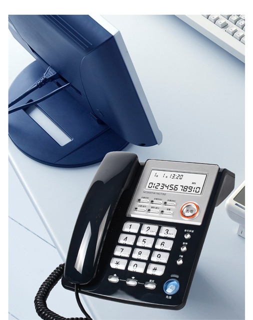 Telefon stacjonarny z identyfikatorem dzwoniącego/czekaniem na połączenie, podświetlanymi czerwonymi przyciskami i szybkim wybieraniem do domowego biura - Wianko - 12