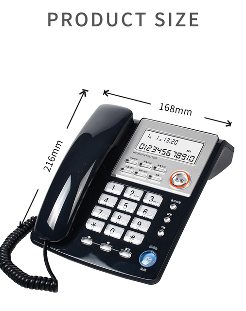 Telefon stacjonarny z identyfikatorem dzwoniącego/czekaniem na połączenie, podświetlanymi czerwonymi przyciskami i szybkim wybieraniem do domowego biura - Wianko - 10