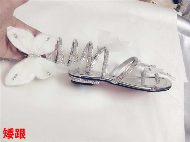 Sandały damskie YUE JABON z wysokimi obcasami, kryształkami i kokardką - wężowe wzory, rozmiar plus - Wianko - 12