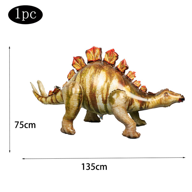 Triceratops Balon Foliowy 4D w Rozmiarze Giant - Imitacja Dinozaura Montaż Stojący do Dekoracji Urodzin Chłopca w Stylu Dżungli - Wianko - 2