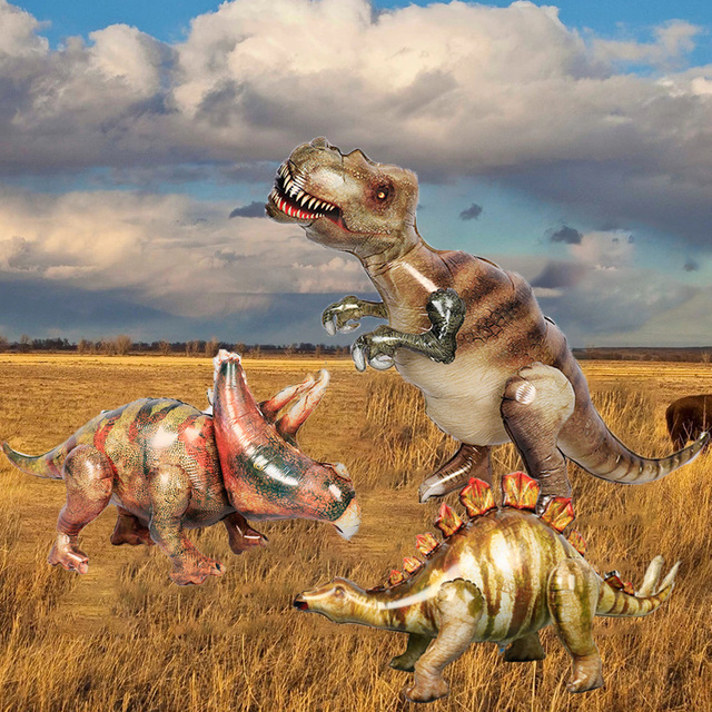 Triceratops Balon Foliowy 4D w Rozmiarze Giant - Imitacja Dinozaura Montaż Stojący do Dekoracji Urodzin Chłopca w Stylu Dżungli - Wianko - 9