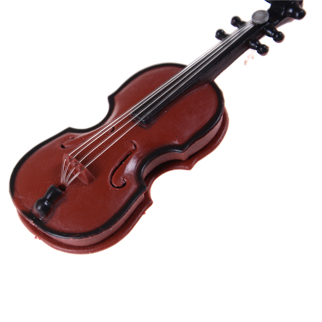 Nowość 2020 - Instrument muzyczny DIY 1/12 - Drewniane skrzypce dla lalek z mini stojakiem - Rzemiosło domku dla lalek - Wianko - 5