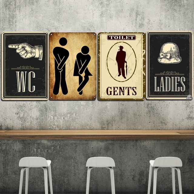 Męski metalowy plakat toaletowy pani śmieszne WC - tablica do dekoracji łazienki KTV, bar, grill, sklep (tytuł finalny) - Wianko - 5