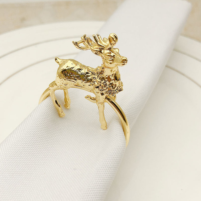 Zestaw 12 nowoczesnych metalowych pierścieni na serwetki w stylu świątecznym dla dekoracji stołu weselnego - Wianko - 3