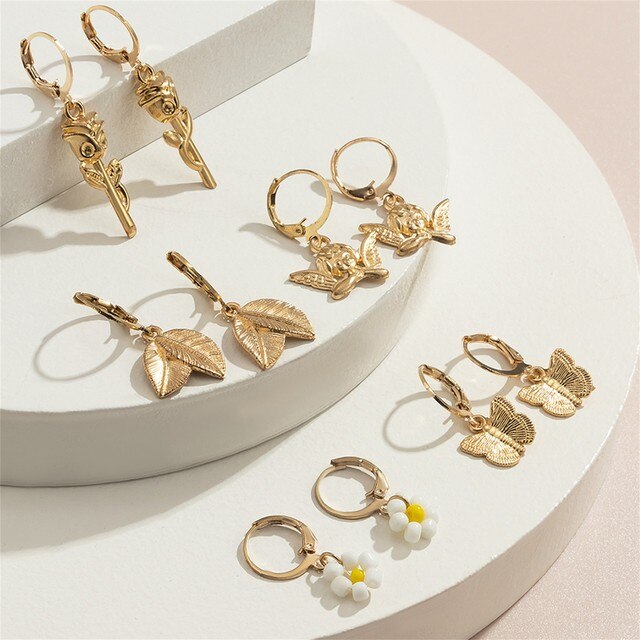 Zestaw kolczyków Bijoux Femme Butterfly - eleganckie biżuteryjne kolczyki dla kobiet - Wianko - 1
