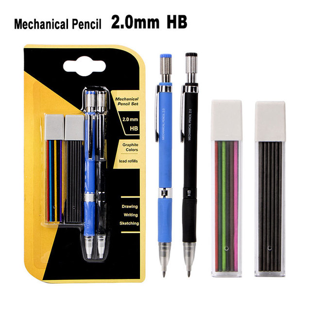Ołówki mechaniczne 2.0mm HB zestaw kolorów, do szkicowania, rysowania i pisania - Wianko - 1