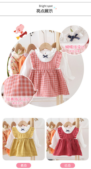 Plisowana sukienka dla dziewcząt z koronkowym kołnierzykiem, nowa kolekcja wiosna-lato 2020 (1-3 T) - Wianko - 4