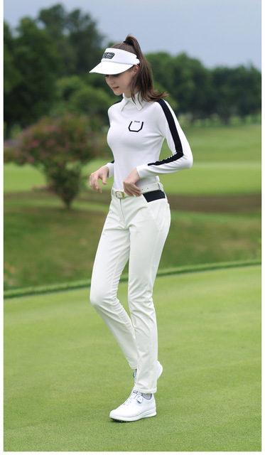 Sportowe spodnie golfowe dla kobiet - proste nogawki, jesień-zima, odporność na zimno, zachowujące ciepło (1 szt.) - Wianko - 11
