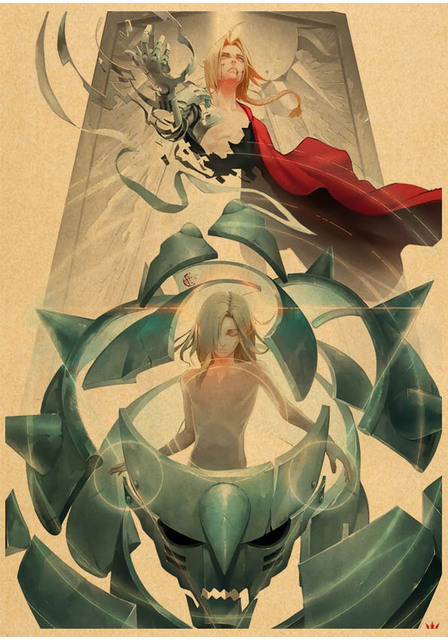 Plakat Fullmetal Alchemist na ścianę w stylu Kawaii - dekoracja w mangowym klimacie - Wianko - 28