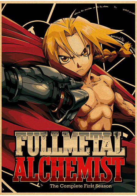 Plakat Fullmetal Alchemist na ścianę w stylu Kawaii - dekoracja w mangowym klimacie - Wianko - 11