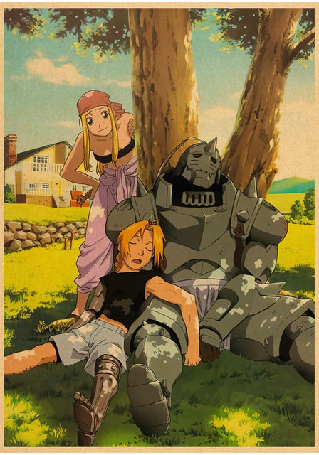 Plakat Fullmetal Alchemist na ścianę w stylu Kawaii - dekoracja w mangowym klimacie - Wianko - 31