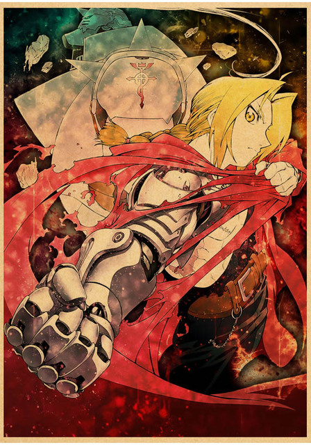 Plakat Fullmetal Alchemist na ścianę w stylu Kawaii - dekoracja w mangowym klimacie - Wianko - 6