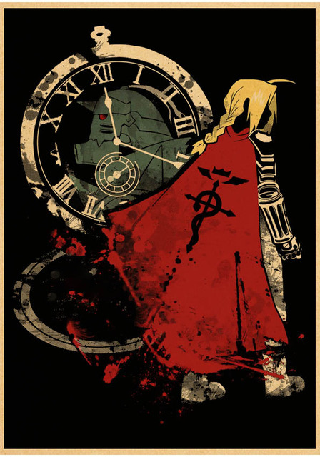 Plakat Fullmetal Alchemist na ścianę w stylu Kawaii - dekoracja w mangowym klimacie - Wianko - 5