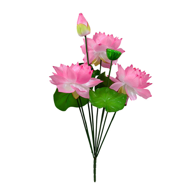 Sztuczne lilie wodne - symulacja małych lotosów, do własnej aranżacji wnętrz i dekoracji stołu - Wianko - 5