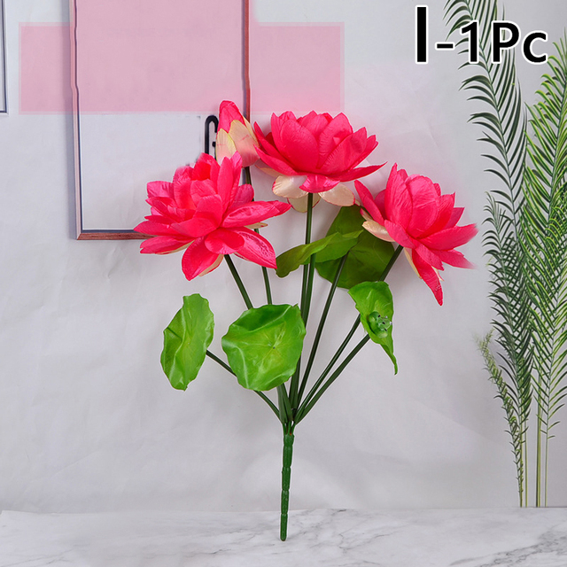 Sztuczne lilie wodne - symulacja małych lotosów, do własnej aranżacji wnętrz i dekoracji stołu - Wianko - 15