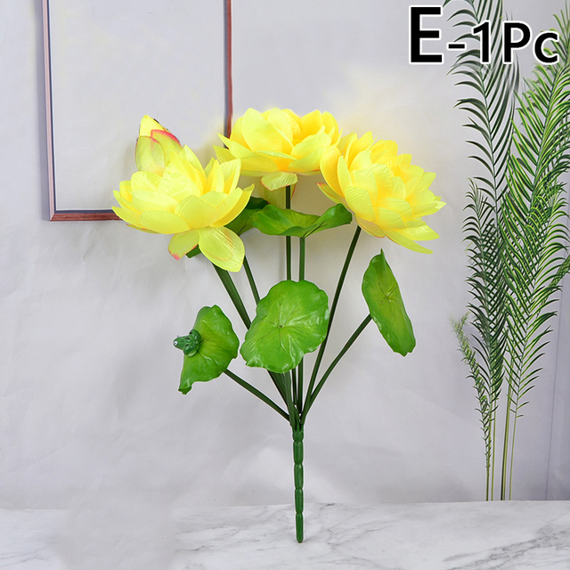Sztuczne lilie wodne - symulacja małych lotosów, do własnej aranżacji wnętrz i dekoracji stołu - Wianko - 11