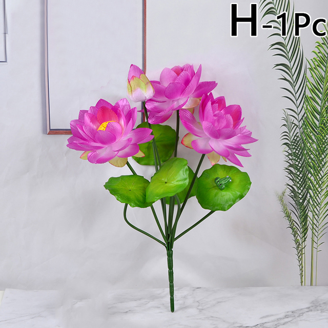 Sztuczne lilie wodne - symulacja małych lotosów, do własnej aranżacji wnętrz i dekoracji stołu - Wianko - 14