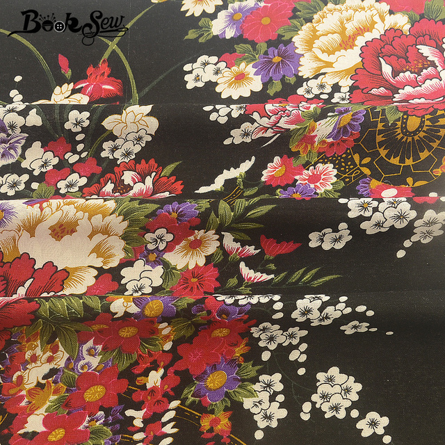 Bawełniana lniana tkanina z wydrukowanymi czerwonymi kwiatami - metry Booksew do szycia obrusów, kurtyn i sofy tkaniny DIY - Wianko - 2