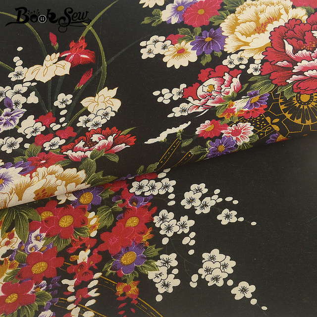 Bawełniana lniana tkanina z wydrukowanymi czerwonymi kwiatami - metry Booksew do szycia obrusów, kurtyn i sofy tkaniny DIY - Wianko - 3