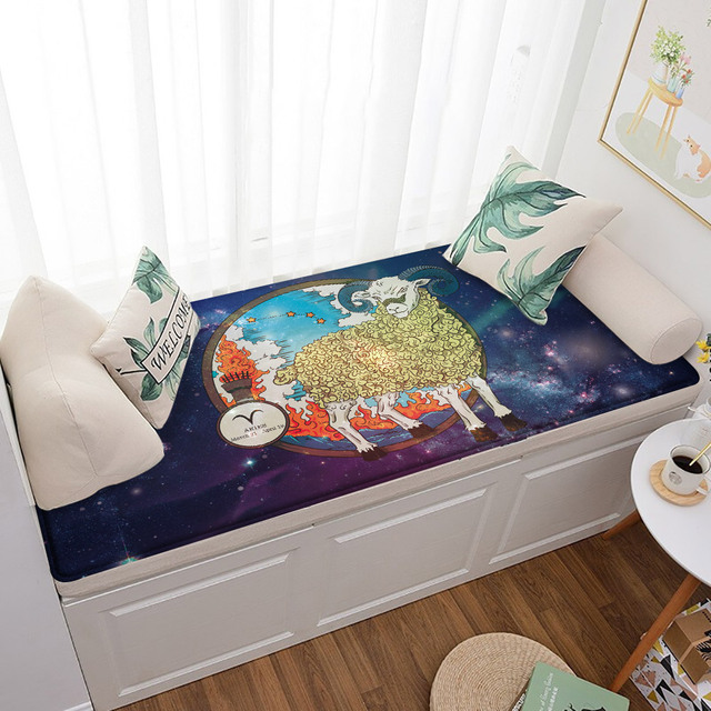 Dywany okrągłe antypoślizgowe Baran 12 konstelacji, wzór abstrakcyjny - dywaniki na podłogę do salonu i sypialni - Wianko - 19