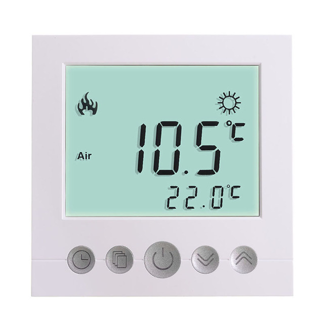 Cyfrowy termoregulator z ekranem dotykowym, do grzejników i ogrzewania podłogowego, kolor biały - Wianko - 3