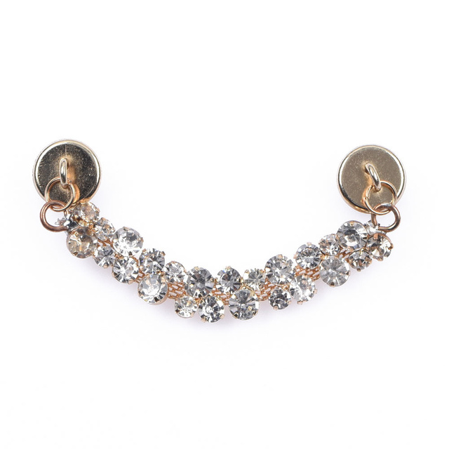 Dekoracyjny łańcuszek z kryształami górskimi do butów - złote Croc Charms - Wianko - 11