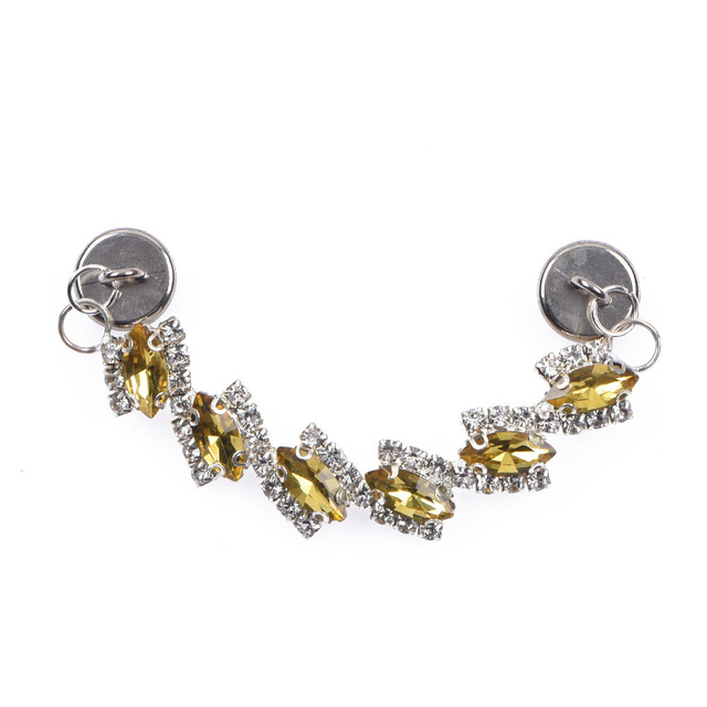 Dekoracyjny łańcuszek z kryształami górskimi do butów - złote Croc Charms - Wianko - 17