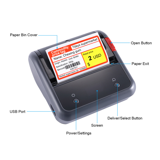 Przenośna drukarka etykiet termicznych Niimbot B3S z technologią Bluetooth - Wianko - 3