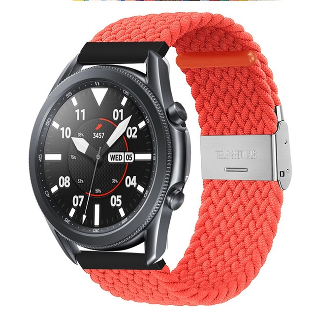 Pasek pętli Solo 22mm kompatybilny z Samsung Galaxy Watch 3 45mm i Huawei GT/2/2E 46mm - mężczyźni, regulowany, elastyczny pleciony - Wianko - 12
