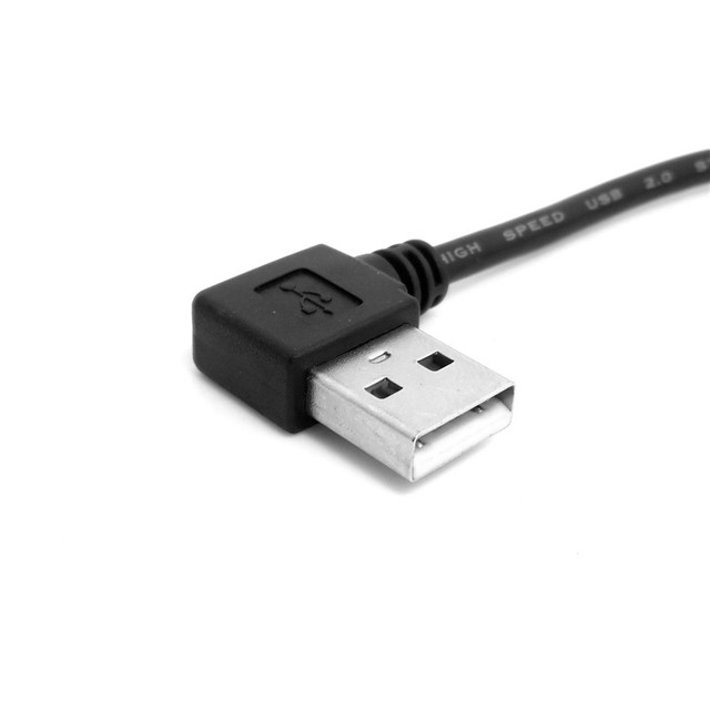 Kabel USB 2.0 A męski na B męski, 50cm, 100cm, 90 stopni, kątowy, czarny - Wianko - 11