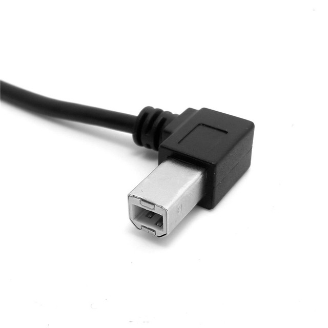Kabel USB 2.0 A męski na B męski, 50cm, 100cm, 90 stopni, kątowy, czarny - Wianko - 13