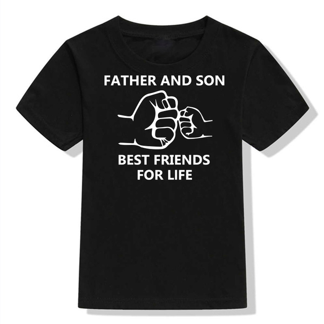 T-shirt Ojciec i syn - najlepsi przyjaciele na całe życie, z nadrukiem, pasujący do rodziny, dla taty i syna, ubranie rodzinne - Wianko - 6