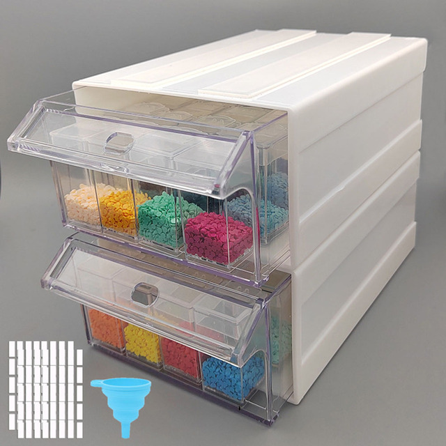 Zestaw DIY diamentowego narzędzia do malowania z plastikowym pojemnikiem na kulki i naklejkami oraz akcesoriami do haftu - Wianko - 6