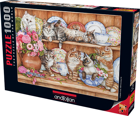 Puzzle Jigsaw edukacyjne Puppy Cats Debbie Cook 1000 sztuk - gra logiczna, dekoracja świąteczna stół prezent, wymiary 66x48 cm - Wianko - 1